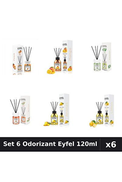 Eyfel Set 6 Odorizante Camera Betisoare, Acacia, Ananas, Iasomie, Lamaie, Man...