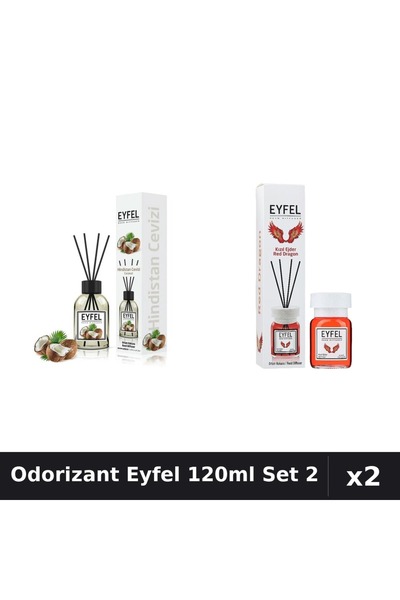 Eyfel Set 2 Odorizant Camera Betisoare 120ml - Nucă Cocos, Red Dragon