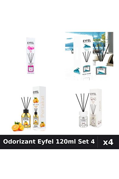 Eyfel Set 4 Odorizant Camera Betisoare 120ml - Bubble Gum, Ocean, Portocală, ...