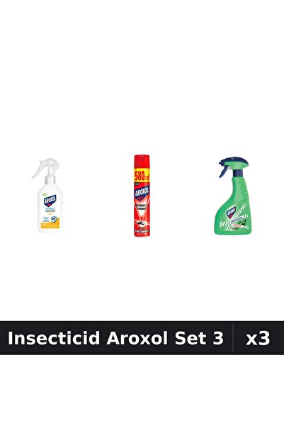 Aroxol Set 3 Spray Insecticid 200ml-400ml-580ml - Loțiune Repelent, Protecție...