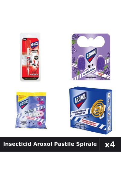 Aroxol Set 4 Insecticid Pastile Spirale - 5g, 2, 10, 20 bucati - Anti Insecte