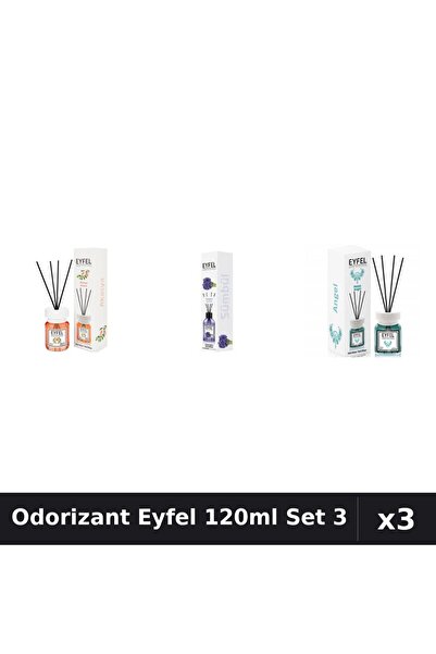 Eyfel Set 3 Odorizant Camera Betisoare 120ml - Acacia, Zambile, Angel