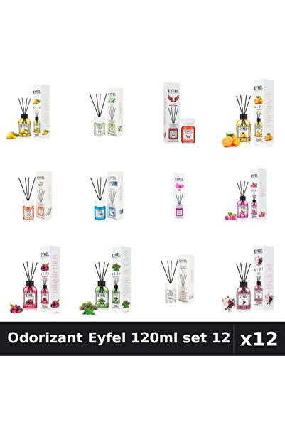 Eyfel Set 12 Odorizante Camera cu Betisoare 120ml - 12 Arome Asortate, Parfum...
