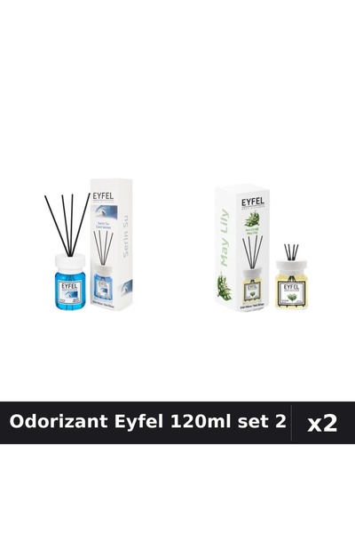 Eyfel Set 2 Odorizant Camera Betisoare - Cool Water, Lacramioare - 120ml