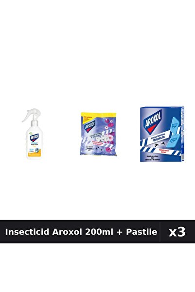 Aroxol Set 3 Insecticid - Loțiune Repelent 200ml + Pastile Anti-Insecte 50 buc