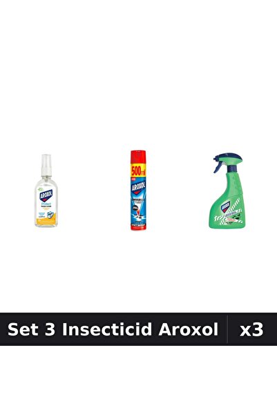 Aroxol Set 3 Produse Anti-Insecte - Loțiune Repelent Insecte Aroxol, Spray In...