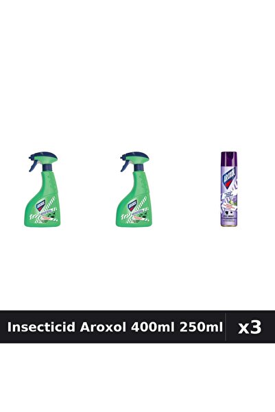 Aroxol Set 3 Spray Insecticid 400ml + 250ml - Anti Gandaci, Tantari, Muste