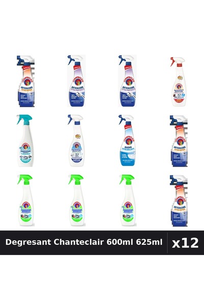 Chanteclair Set 12 Degresant Universal 600ml 625ml - 7 Arome, Anticalcar, Rapid