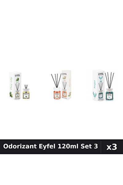 Eyfel Set 3 Odorizant Camera Betisoare 120ml - Lacramioare, Acacia, Angel