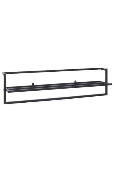 vidaxl Towel rack, black, 95 x 25 x 22 cm, iron