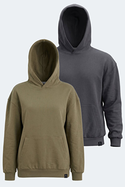 Slazenger Violence Set of 2 Women's Hooded Oversized Sweatshirt with Pockets