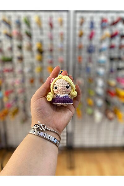Hediye Mahzeni Minigurumi Organik Rapunzel Örgü Anahtarlık