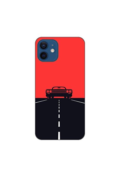 OEM Husa compatibila cu Apple iPhone 12 Silicon Gel Tpu Model Red Sky Muscle Car