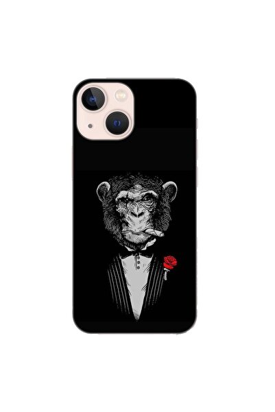 OEM Husa compatibila cu Apple iPhone 13 Mini Silicon Gel Tpu Model Cigar Monkey