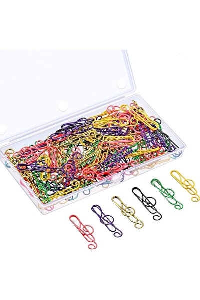 Arabest 100 Pcs Music Paper Clips,6 Colors Metal Musical Notes,Treble Clef,St...