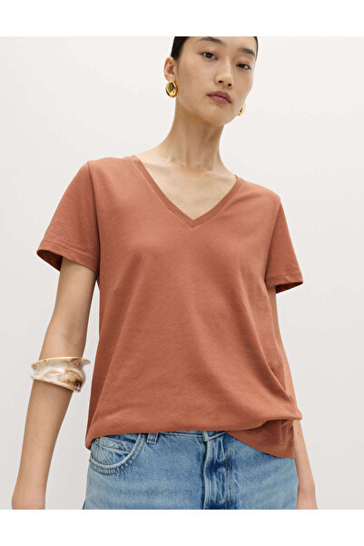 Marks & Spencer Pamuklu V Yaka T-shirt