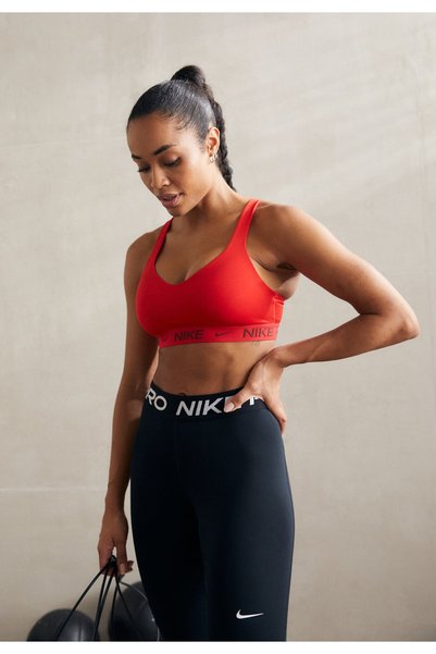 Nike Indy High-Support Padded Adjustable Training Women's Bra Destekli Kırmızı Kadın Spor Sütyeni