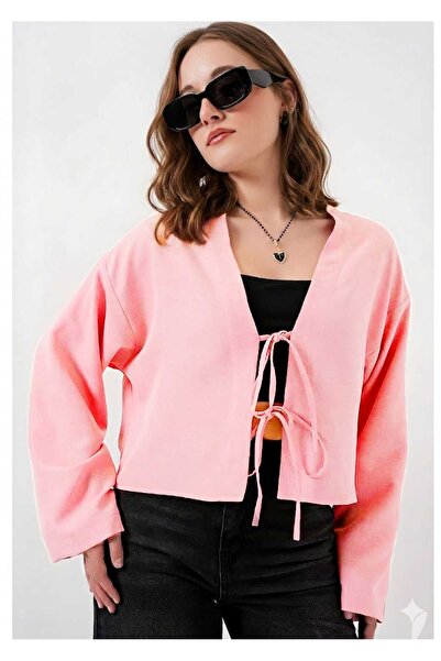 CNG MODA Modern Kimono Shirt with Front Tie and 2 Laces
