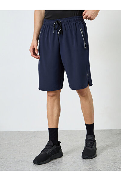 Styli Men Navy Blue Training Shorts with Drawstring