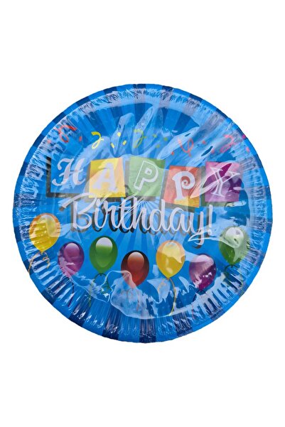 Practik Blue HAPPY B-DAY cardboard plates 23cm 10/ Top Bottom Set