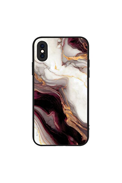 Sonique Θήκη Marble Series για Apple iPhone X / iPhone XS Μπορντώ