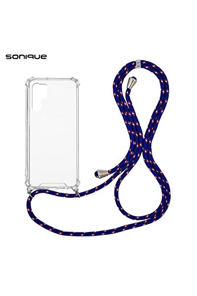 Sonique Θήκη Σιλικόνης με Κορδόνι Armor Clear Huawei P30 Pro Rainbow Μπλε
