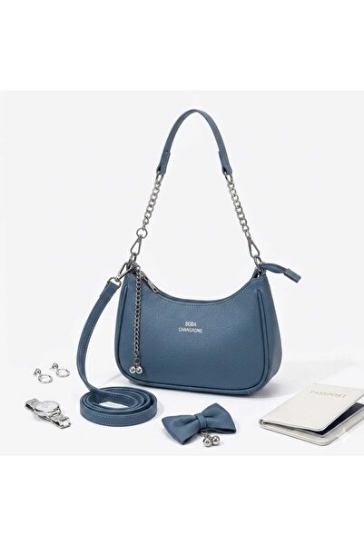 Gernic 2 Strap Blush Pink Hobo Shoulder Bag Women - Bow Detail
