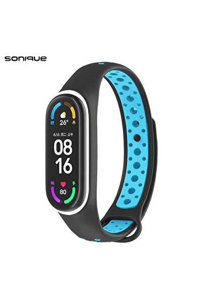 Sonique Λουράκι Σιλικόνης Sport για Xiaomi Mi Band 3/4 Μαύρο / Γαλάζιο