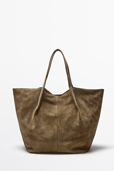 Massimo Dutti Süet deri tote çanta
