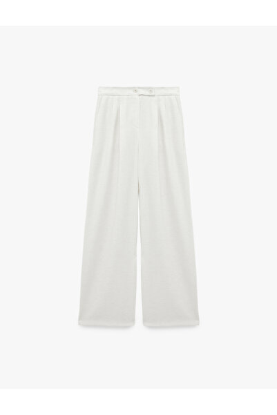 Koton Pantalone palazzo širokih nogavica od mešavine platna sa džepovima i de...