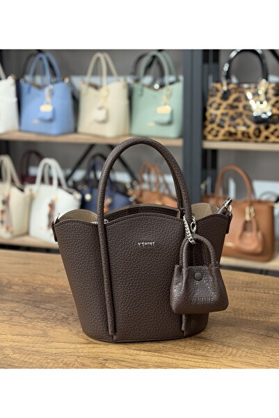 V'SHINE MODEL 3125 – CHARM DETAYLI EL VE OMUZ ÇANTASI - (KAHVE)