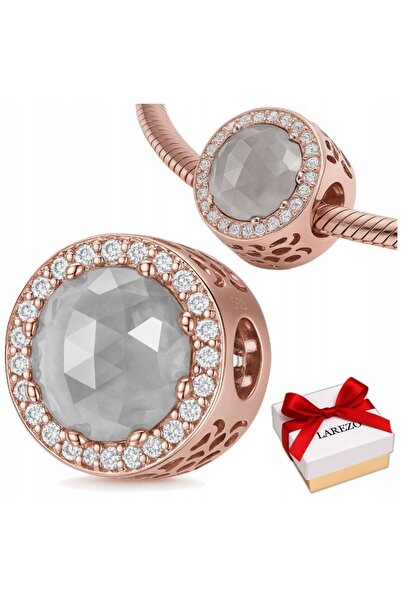 Larezo Charm, Model Piatră Albă Aur Roz, Piatră, Dimensiune 12x12mm, Culoare ...