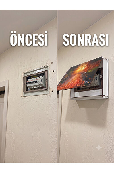 YALOVA SHOP Dekoratif Sigorta Kutusu Kapağı - Ahşap Elektrik Panosu Gizleme K...