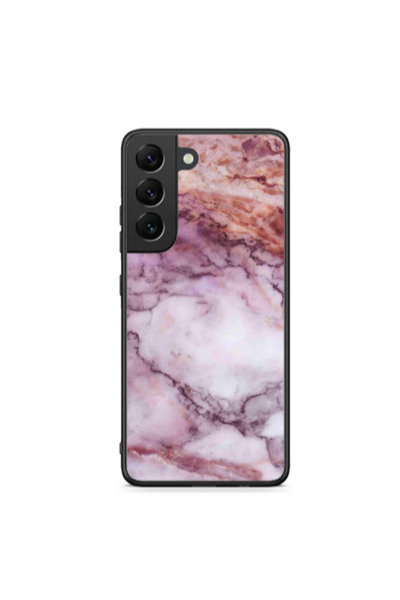 Other Samsung S22 Plus Marble Brown And Pink Black Glossy Θήκη