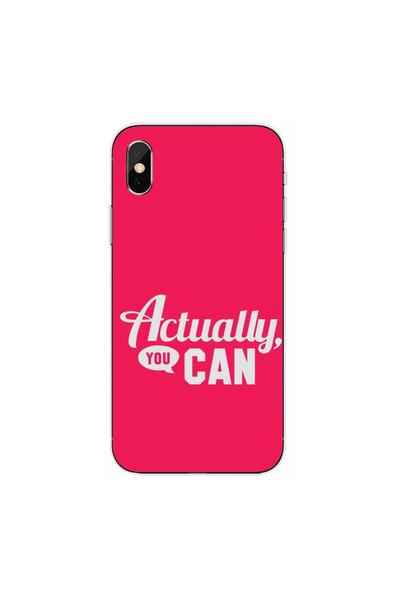 OEM Husa compatibila cu Apple iPhone X Silicon Gel Tpu Model Mesaj Actually Y...