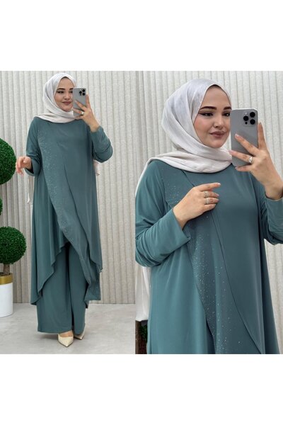 Sundussaracmoda مجموعة شيففال باللون الأخضر النعناعي