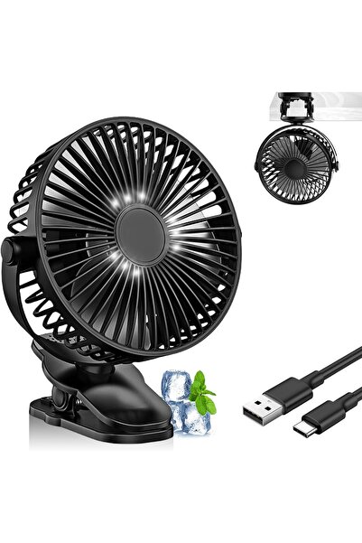 Ayawaska Ventilator portabil wireless cu clip, 1200 mAh, ventilator de birou ...