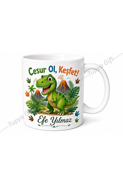 Tupya Gift Dinozor Temalı Baskılı Kupa Bardak Erkek Çocuk Hediye Özel Tasarım...