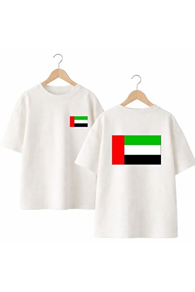 playwear تي شيرت مطبوع عليه علم الإمارات العربية المتحدة على الظهر والصدر الأ...
