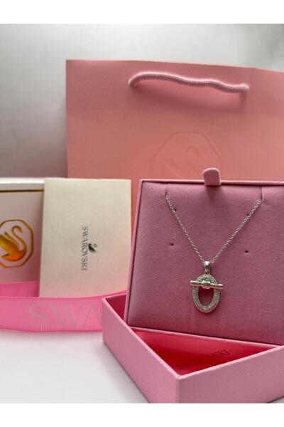 Generic Golden Beige Chain Necklace with Geometric Shape Pendant and Zircon