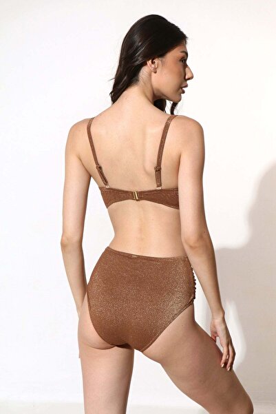 Piera Slip de baie clasic talie inalta maro SCILLA DS729