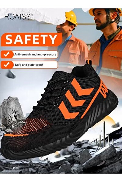 ROAISS Steel Toe Safety Shoes, Puncture Proof Work Shoes, Stylish Sneakers fo...