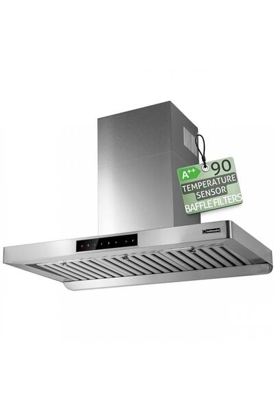 Turbionaire Tech 90 Pro TTE90WPS απορροφητήρας τοίχου, 90 εκ., μοτέρ 800 m³/ώ...