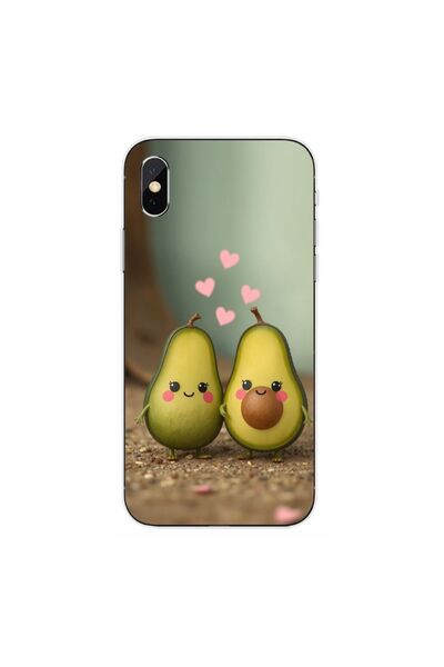 OEM Θήκη συμβατή με Apple iPhone X από σιλικόνη gel TPU με σχέδιο Kawaii Αβοκ...