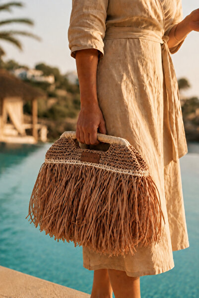 Seritaine Seçil Beach Bag - Red Beige