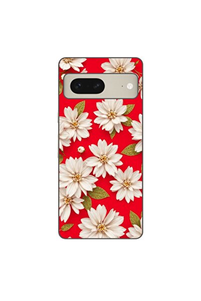 OEM Husa compatibila cu Google Pixel 7 Silicon Gel Tpu Model White Flowers on...