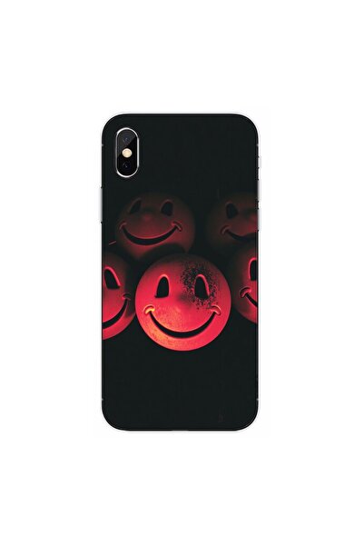 OEM Husa compatibila cu Apple iPhone XS Max Silicon Gel Tpu Model Grungy Smil...