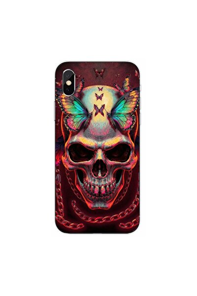 OEM Θήκη συμβατή με Apple iPhone X, από σιλικόνη gel TPU, με ολογραφικό κρανί...