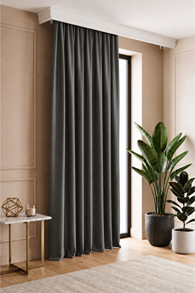 Miabella Home Blackout Background Curtain Light-Proof Blackout Sunshade Curta...