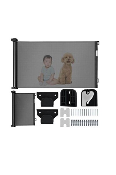 Evelise Gate, mesh, safety, child protection, retractable, black, 13x160x85 c...
